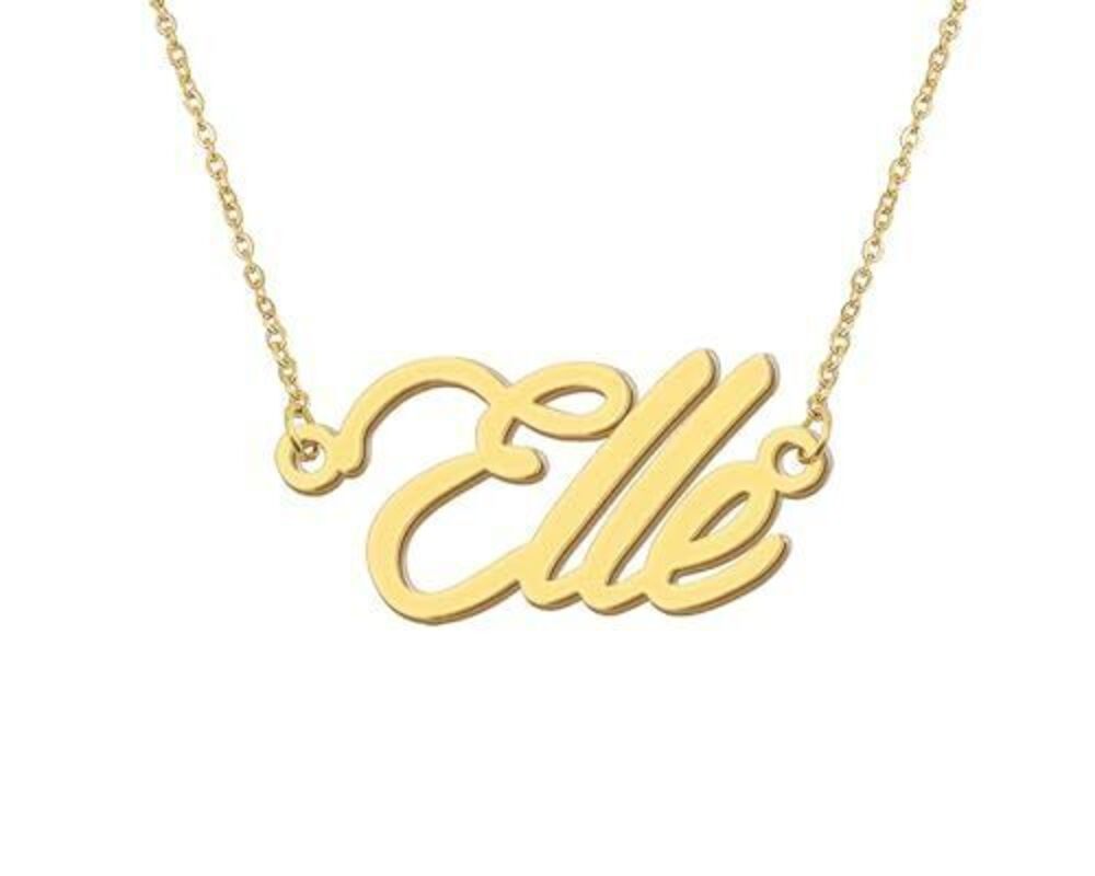 5486 18k Gold Plated Elle Name Necklace Nameplate Chain Necklaces Stainless